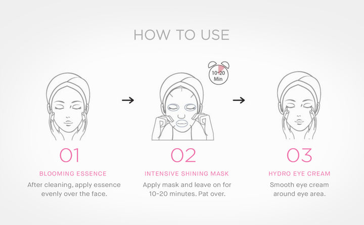 JAYJUN INTENSIVE SHINING MASK  Soin Visage JAYJUN Intensive Shining Mask Masque Éclat Hydratant Soin Visage Trois Étapes Hydratation Peau Éclat Masque Visage Lavande Soins Peau Uniforme 